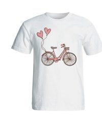 تی شرت آستین کوتاه زنانه شین دیزاین طرح دوچرخه کد 4457 بنفش