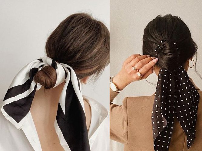 بستن دستمال برای موی سر با یک گره ساده