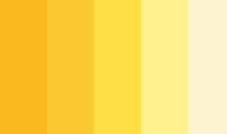 طیف های مختلف رنگ زرد